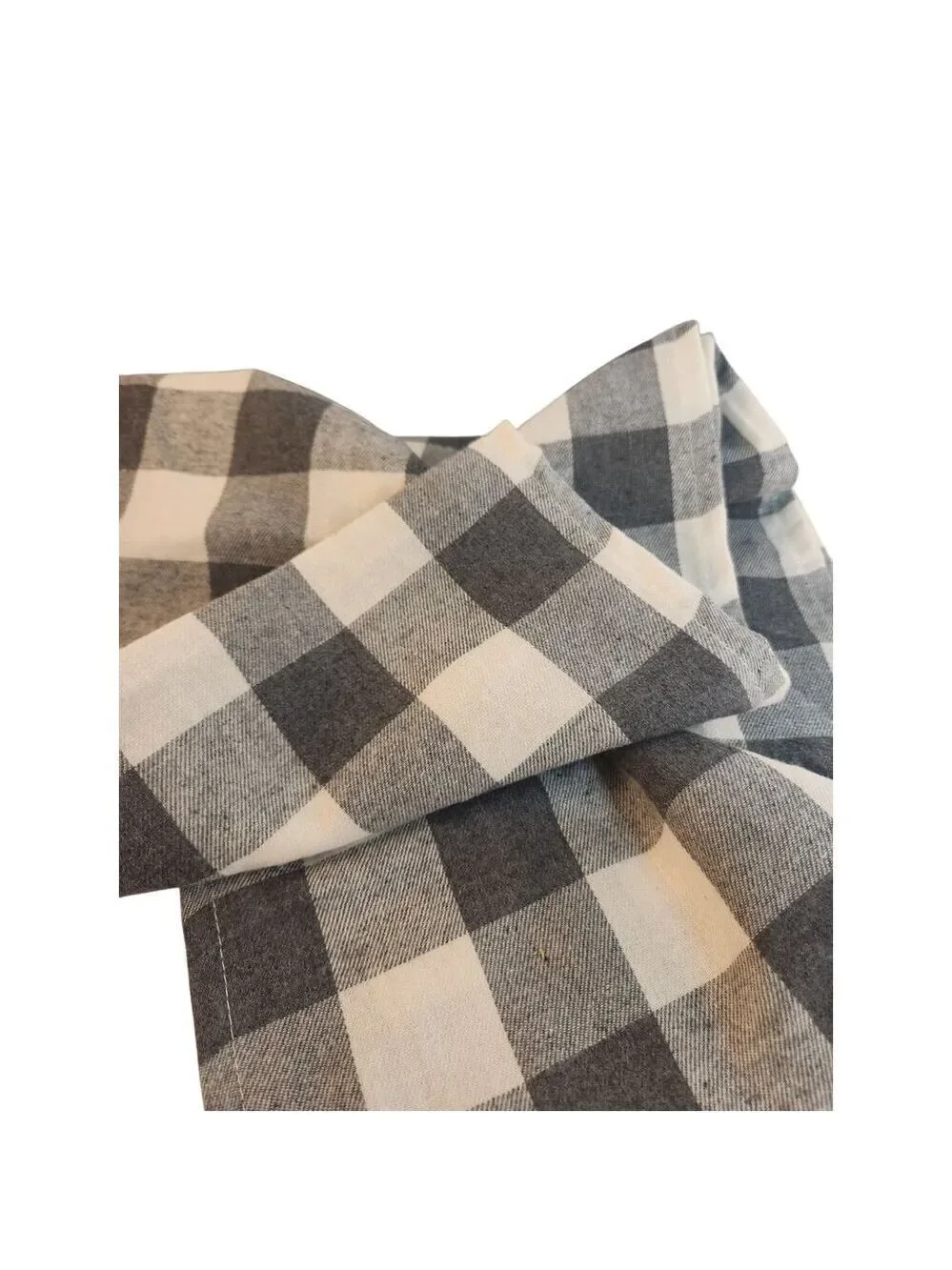 Gray & Cream Buffalo Checkered Cotton Table Runner 12x70 Inches Classic Farmhous